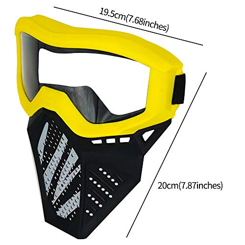 Surper 2 Pack Tactical Mask Compatible with Nerf Rival, Apollo, Zeus, Khaos, Atlas, Artemis Blasters Rival Mask (Yellow&Blue)