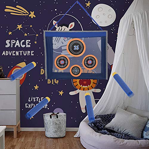 Surper Foam Blasters Portable Practice Target Bag Storage Carry Target Pouch for Nerf Guns N-Strike Elite/Mega/Rival Series (Blue)