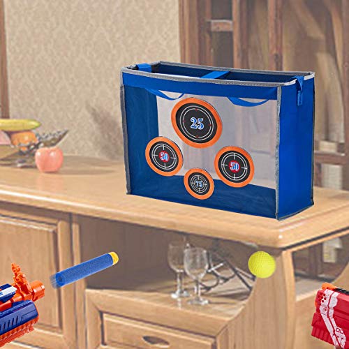 Surper Foam Blasters Portable Practice Target Bag Storage Carry Target Pouch for Nerf Guns N-Strike Elite/Mega/Rival Series (Blue)