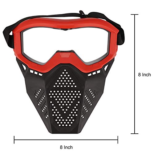 Surper Face Mask Tactical Mask Compatible with Nerf Rival, Apollo, Zeus, Khaos, Atlas, Artemis Blasters Rival Mask (Red) (Red)
