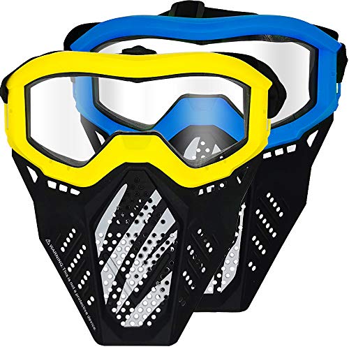 Surper 2 Pack Tactical Mask Compatible with Nerf Rival, Apollo, Zeus, Khaos, Atlas, Artemis Blasters Rival Mask (Yellow&Blue)