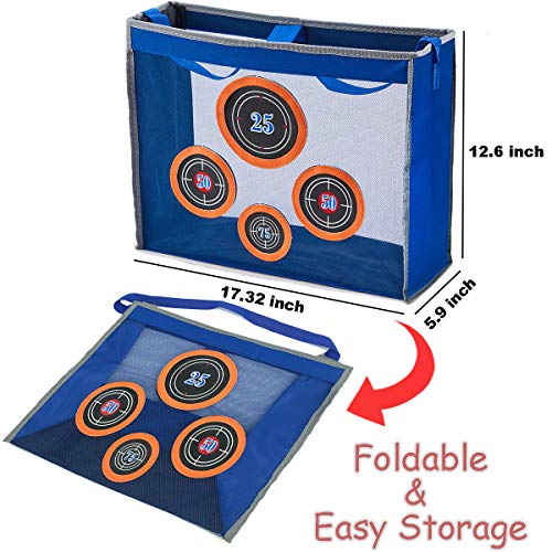 Surper Foam Blasters Portable Practice Target Bag Storage Carry Target Pouch for Nerf Guns N-Strike Elite/Mega/Rival Series (Blue)