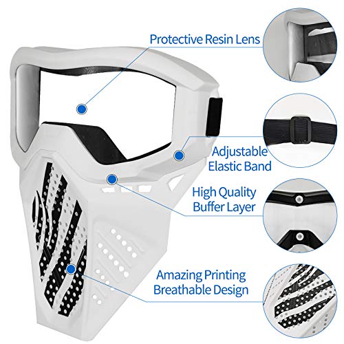 Nerf Rival Phantom Corps Face Mask, White Color Scheme, Breathable Design,  Adjustable Band, Nerf Accessories for 14 Year Old Boys and Girls